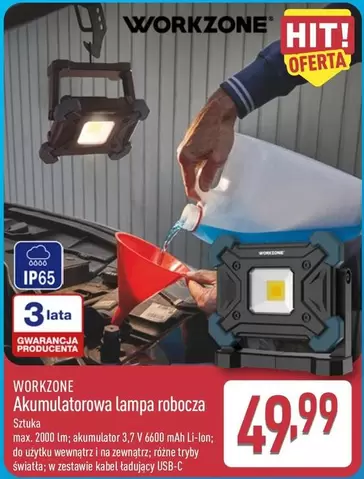 Akumulatorowa lampa robocza