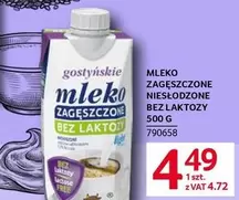 MLEKO ZAGĘSZCZONE NIESŁODZONE BEZ LAKTOZY 500 G 790658