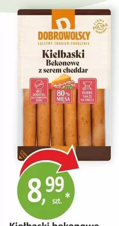 Kiełbaski Bekonowe z serem cheddar