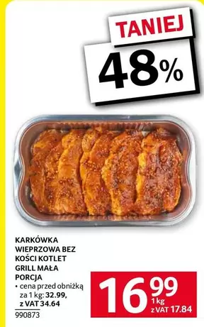 KARKKÓWKA WIEPRZOWA BEZ KOŚCI KOTLET GRILL MAŁA PORCJA