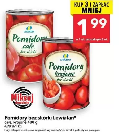 Pomidory całe, Pomidory krojone