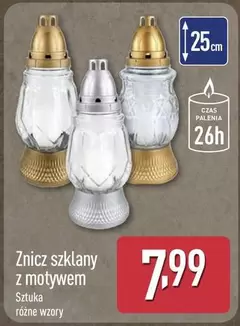 Znicz szklany z motywem