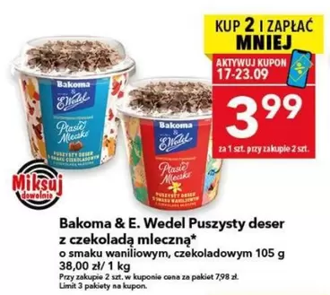 Puszysty deser z czekoladą mleczną