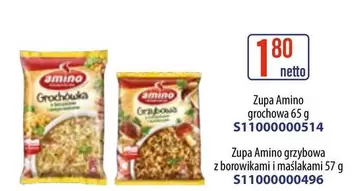 Zupa Amino grochowa 65 g S11000000514, Zupa Amino grzybowa z borowikami i maślakami 57 g S11000000496