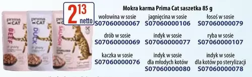 Cat - Mokra karma Prima saszetka 85 g