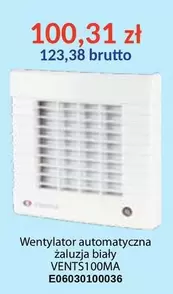 Wentylator automatyczna żaluzja biały VENTS100MA E06030100036
