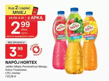 NAPÓJ HORTEX Jabłko-Mięta, Pomarańcza-Mango, Arbuz-Truskawka