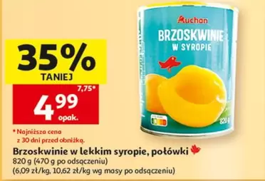 Brzoskwini w lekkim syropie, połówki