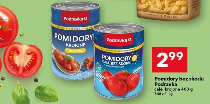 Pomidory bez skórki, krojone