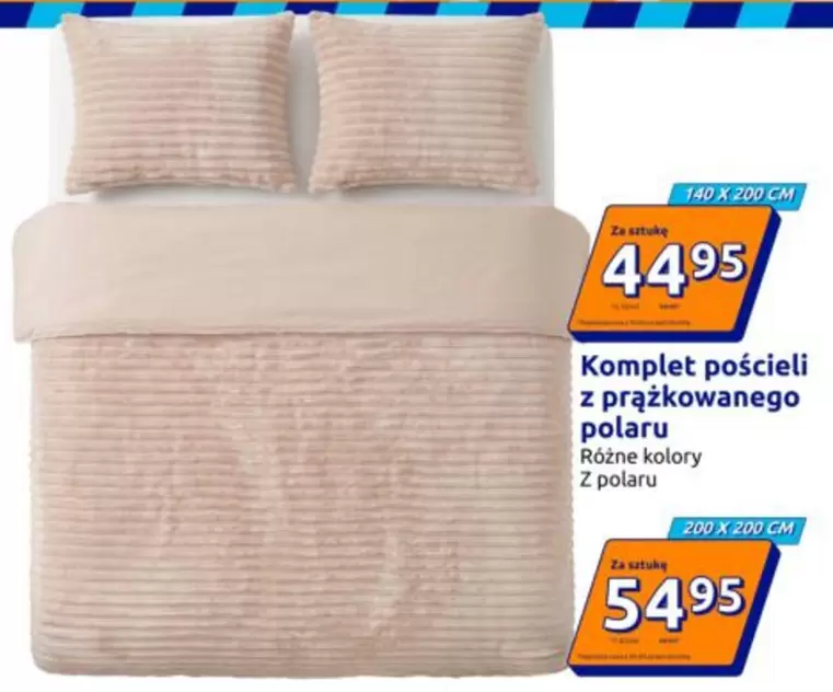 Komplet pościeli z prążkowanego polaru