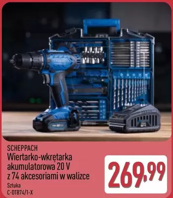 Wiertarko-wkrętarka akumulatorowa 20 V z 74 akcesoriami w walizce C-DTB74/1-X