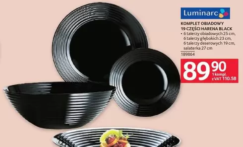 Black - KOMPLET OBIADOWY 19 CZĘŚCI HARENA BLACK
