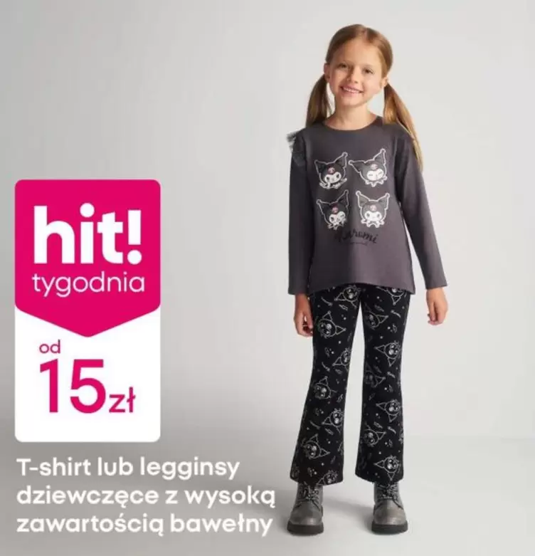 T-Shirt - T-shirt lub legginsy dziewczęce z wysoką zawartością bawełny