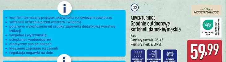 Spodnie outdoorowe softshell damskie/męskie