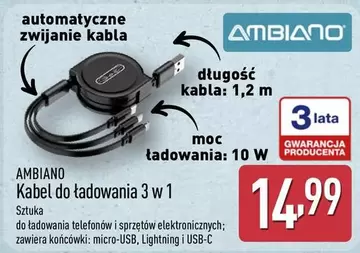 Kabel do ładowania 3 w 1