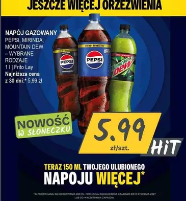 Pepsi - NAPÓJ GAZOWANY PEPSI, MIRINDA, MOUNTAIN DEW