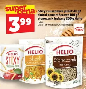 Stixy z suszoną jabłke, skórki pomarańczowe, słonecznik łuskany