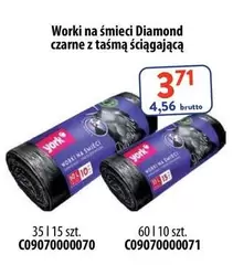 York - Worki na śmieci Diamond czarne z taśmą ściągającą