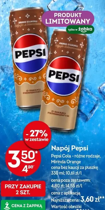 Pepsi - Cola - różne rodzaje. Mirinda Orange