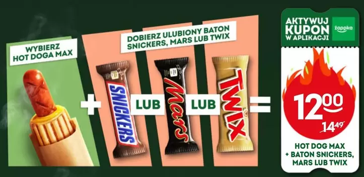 Snickers - HOT DOG MAX + BATON SNICKERS, MARS LUB TWIX