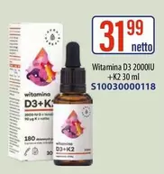 K2 - Witamina D3 2000IU + 30 ml S10030000118