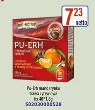 Pu-Erh czerwona herbata o smaku mandarynki z trawą cytrynową
