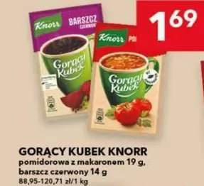 Gorący Kubek Knorr pomidorowa z makaronem, barszcz czerwony
