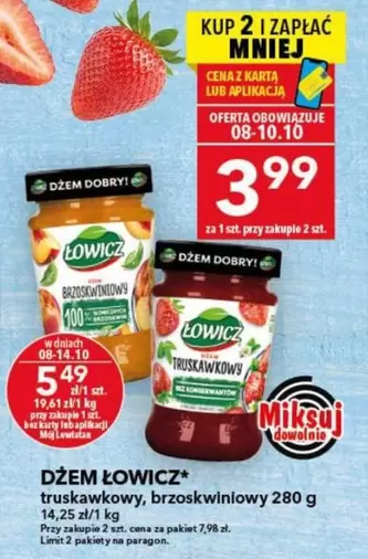 Mz - Dżem Łowicz truskawkowy, brzoskwiniowy