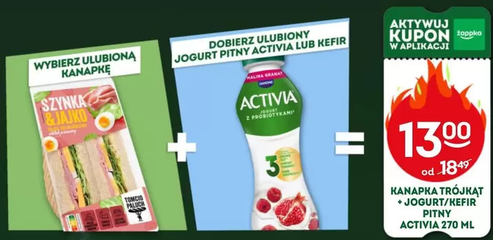 Kanapka trójkąt + jogurt/kefir pitny