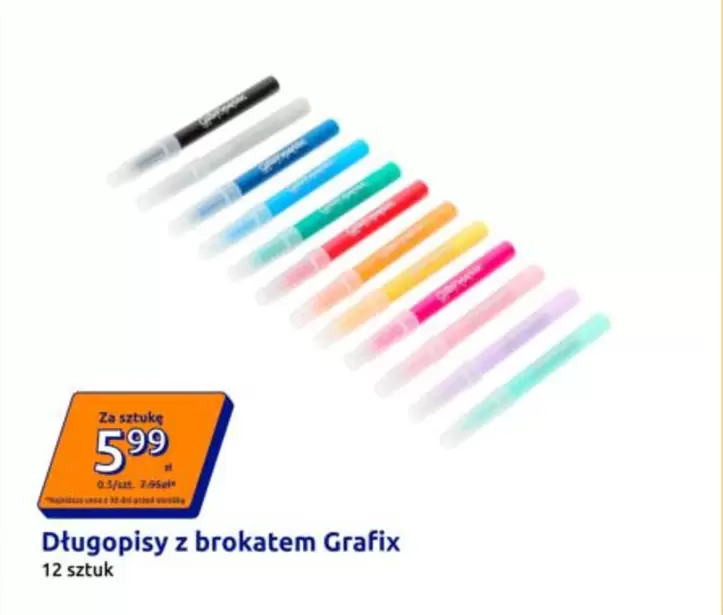 Długopisy z brokatem