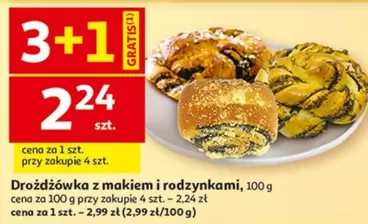 Drożdżówka z makiem i rodzynkami