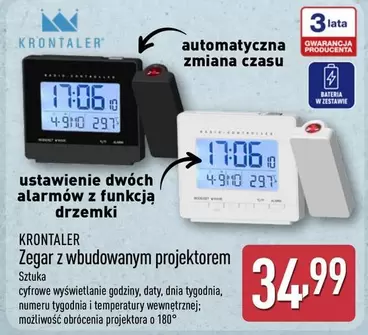 Zegar z wbudowanym projektorem