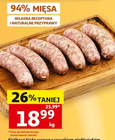Kiełbasa wiejska surowa z czosnkiem