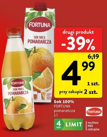 Fortuna - Sok 100% Pomarańcza