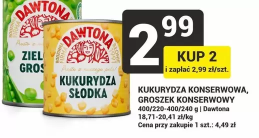 Prosto - Kukurydza słodka, Groszek konserwowy