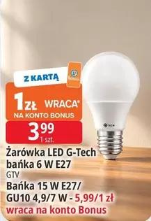Żarówka LED G-Tech bańka 6 W E27