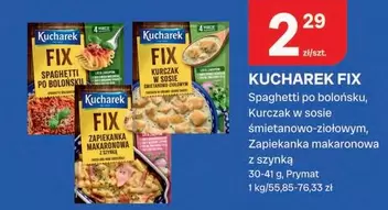 Spaghetti po bolońsku, Kurczak w sosie śmietanowo-ziołowym, Zapiekanka makaronowa z szynką