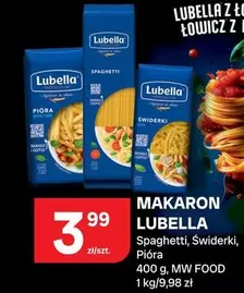 Makaron Spaghetti, Świderki, Pióra