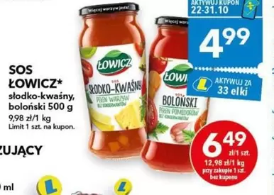 SOS ŁOWICZ słodko-kwaśny, boloński