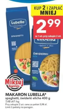 Makaron spaghetti, świderki eliche