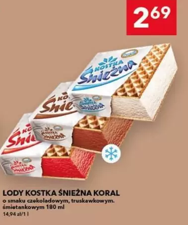 Ko - LODY KOSTKA ŚNIEŻNA KORAL