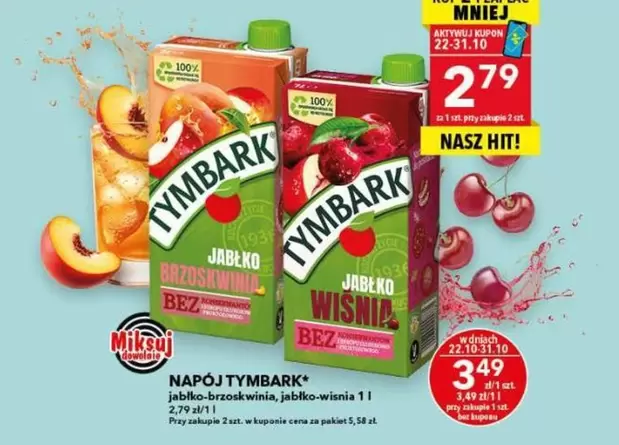 Napój Jabłko Brzoskwinia, Jabłko Wiśnia