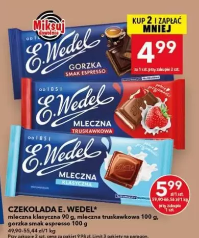 Gorzka Czekolada Espresso, Mleczna Truskawkowa, Mleczna Klasyczna