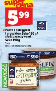Pasta z pstragiem i groszkiem