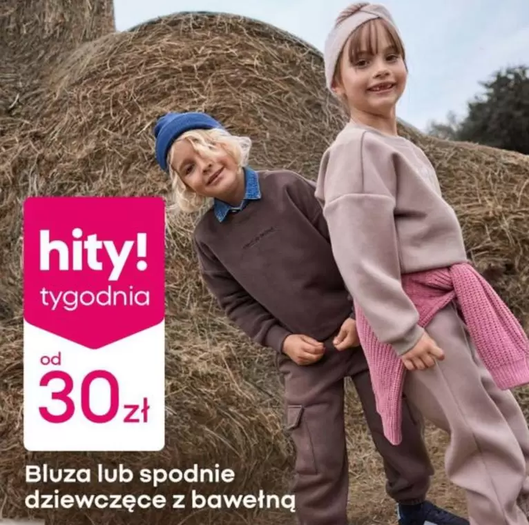Bluza lub spodnie dziewczęce z bawełną