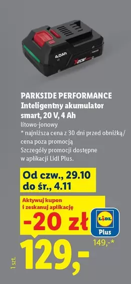 Plus - Inteligentny akumulator smart, 20 V, 4 Ah litowo-jonowy