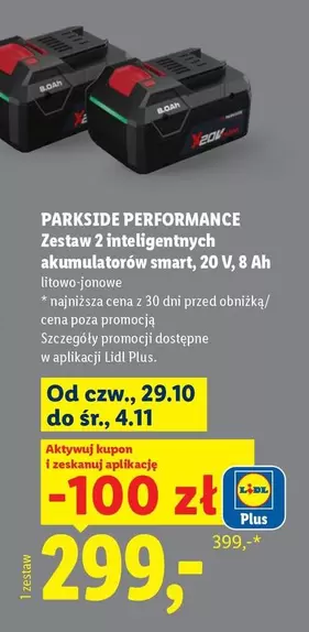 Plus - Zestaw 2 inteligentnych akumulatorów smart, 20 V, 8 Ah