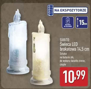 Świeca LED brokatowa