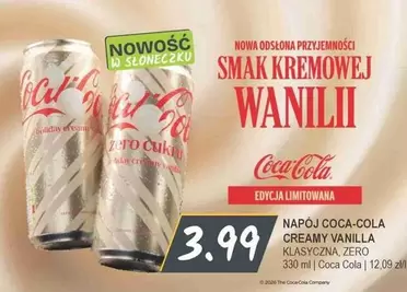 Coca Cola - NAPÓJ COCA-COLA CREAMY VANILLA KLASYCZNA ZERO