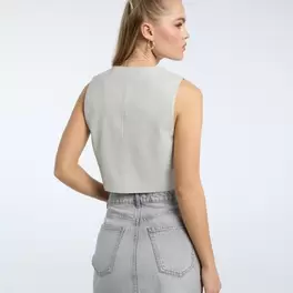 Faux leather waistcoat